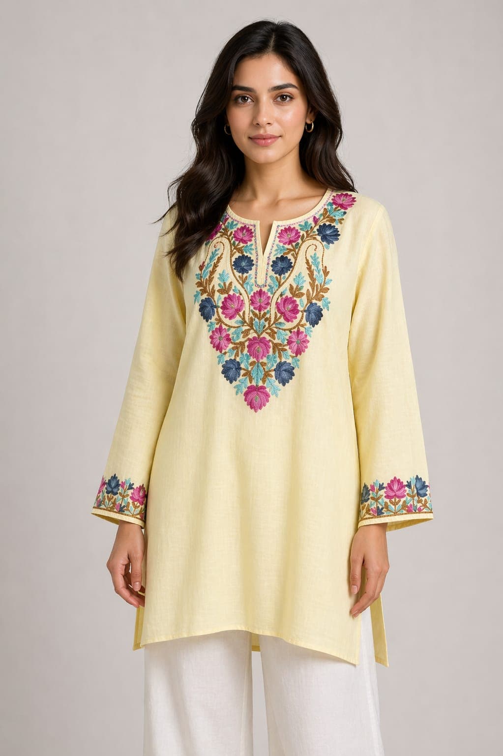 Short Kurti (Light Yellow)