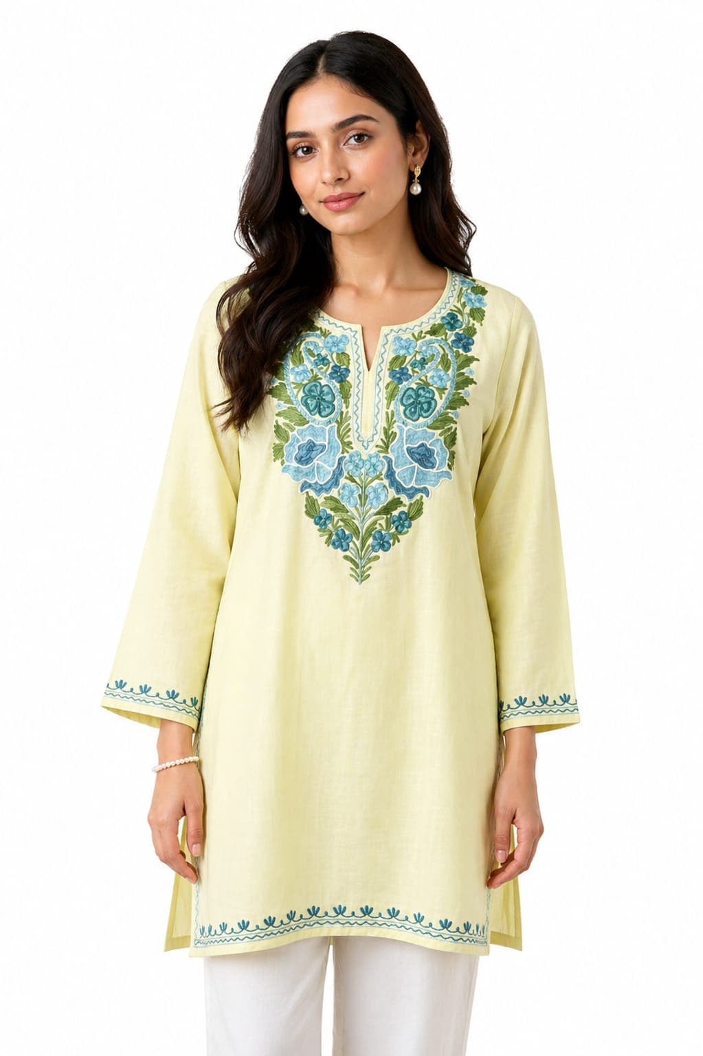 Short Kurti (Lemon Cream)
