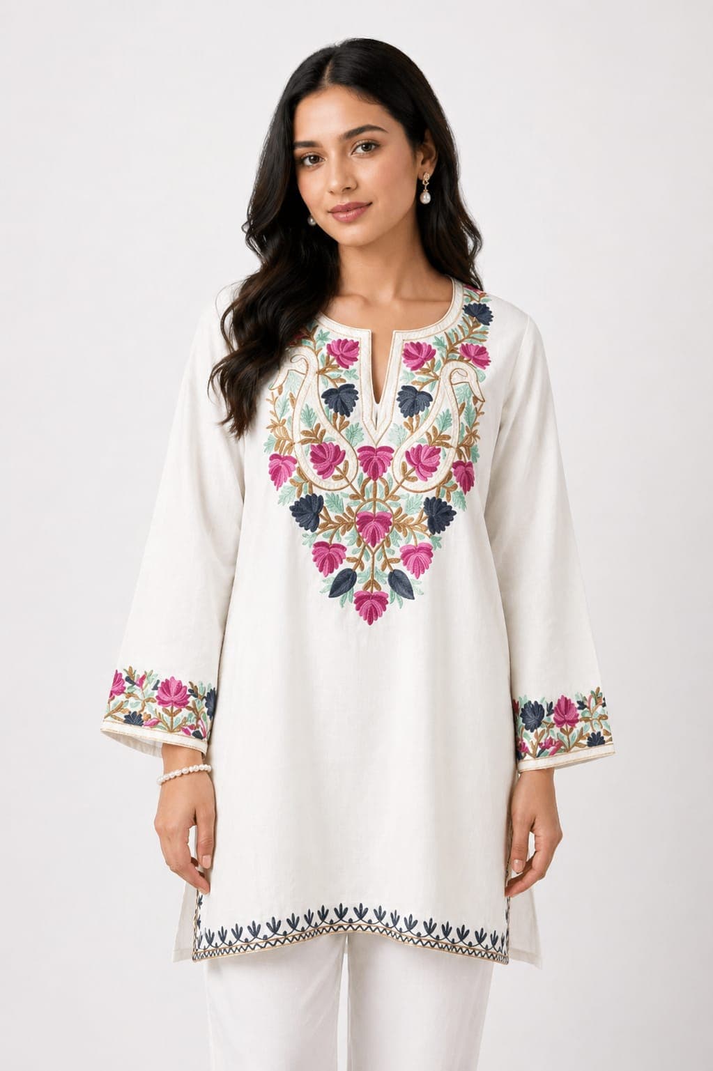Short Kurti (Ivory Garden)