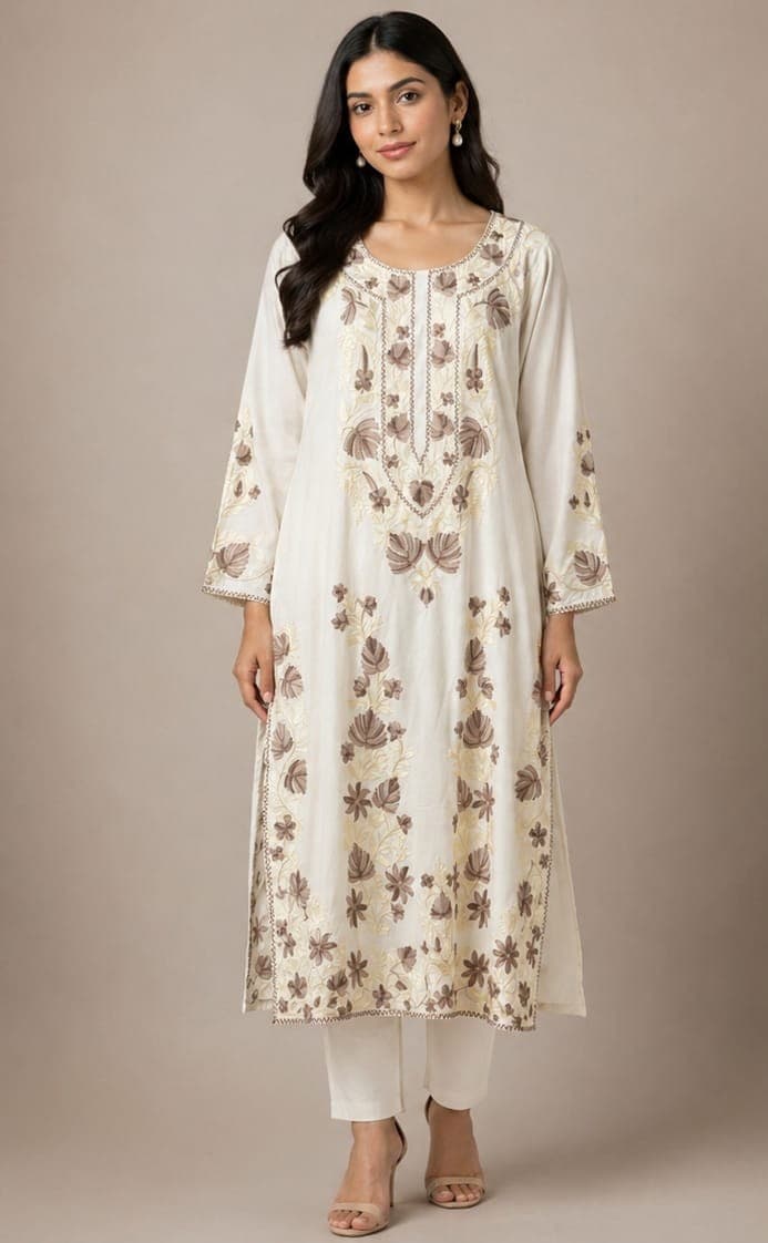 Long Kurti (Ivory Latte)
