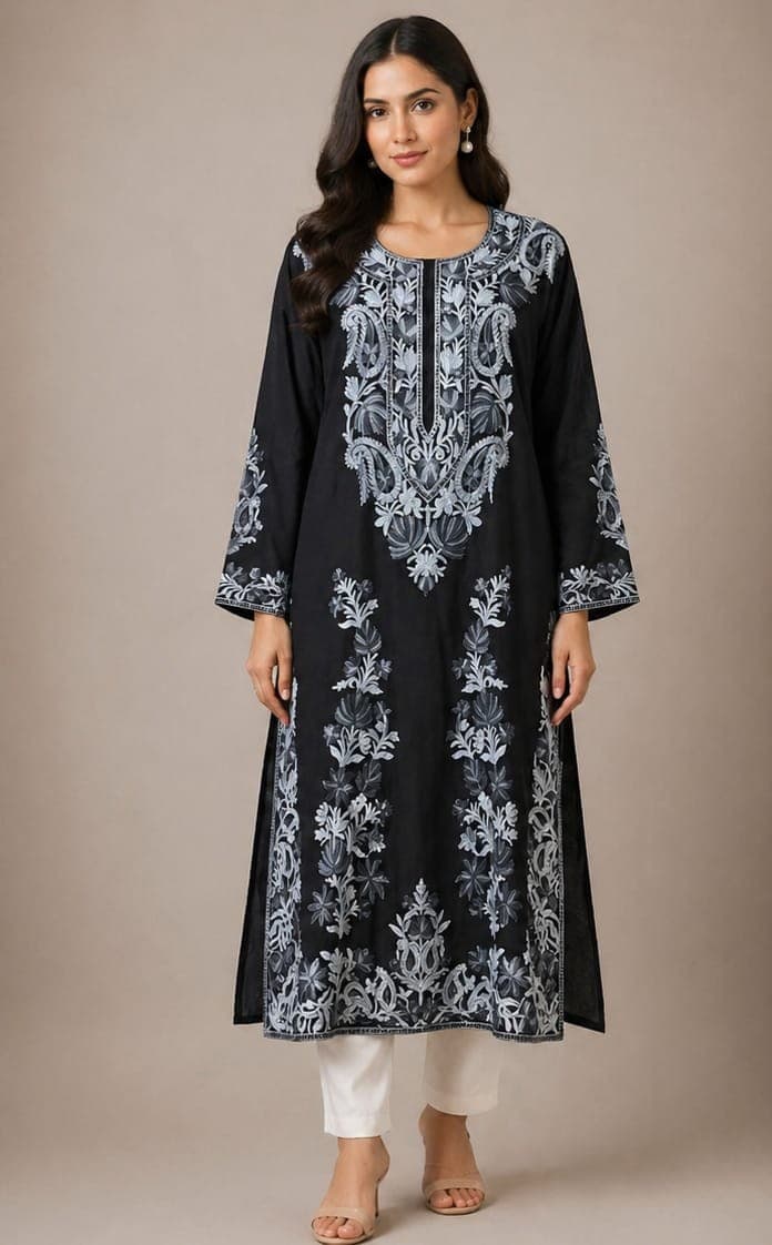 Long Kurti (Onyx Bloom)