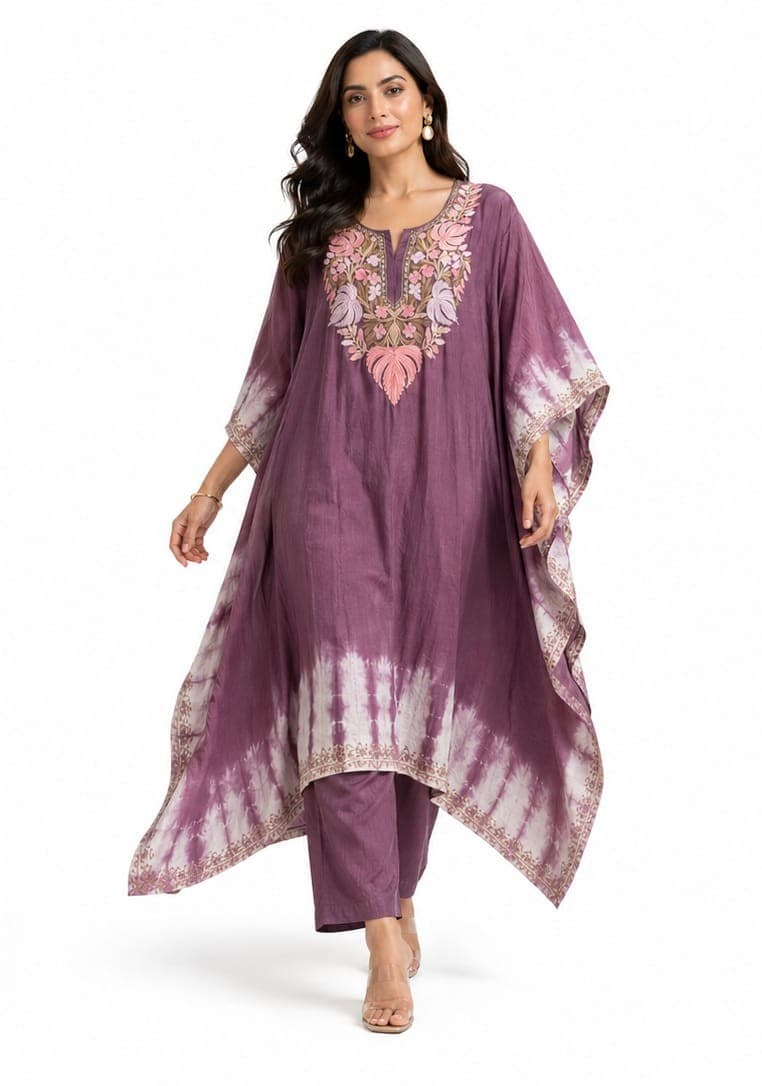 Mauve Wash Kaftan Set