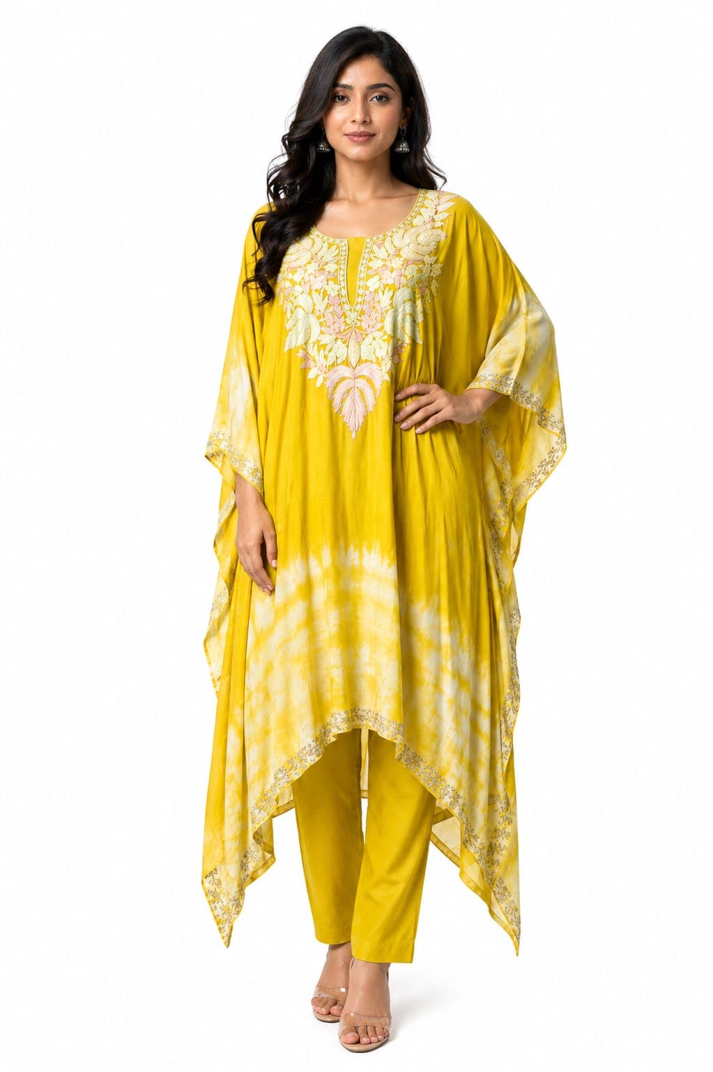 Sunlit Saffron Kaftan Set